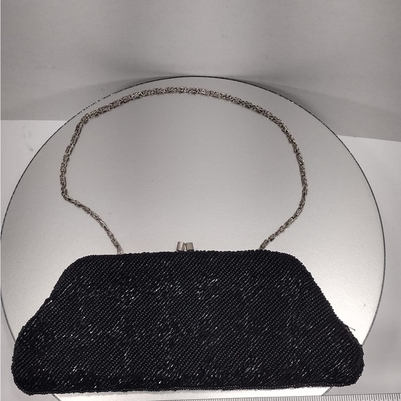 Elegant Black Beaded Clutch - Picture 1 of 6